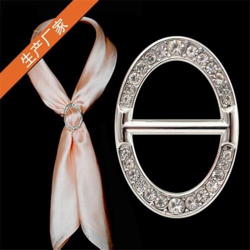 Fashion Crystal Metal Shawl Scarves Buckle Ring Women Silk Scarf Buckle Brooch Female Wedding Jewelry Party Gift