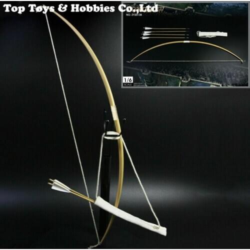 1/6 Scale Soldier Accessories ZY2013B Wooden Long Bow Arrows Archery Figure Model Toys For 12-inch Action Figure Doll