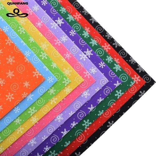 1mm Polyester Felt Fabric Cloth DIY Handmade Sewing Hometextile For Dolls Bags Nonwoven Felts10 Colors Christmas Snow 30x30cm