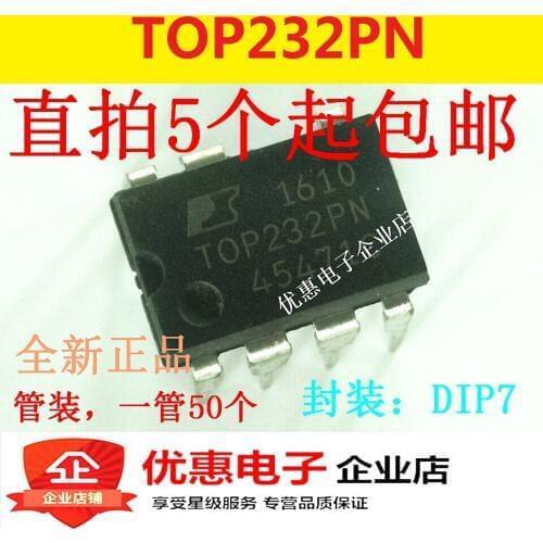 10PCS New original TOP232PN DIP-7 TOP232P source management IC chip
