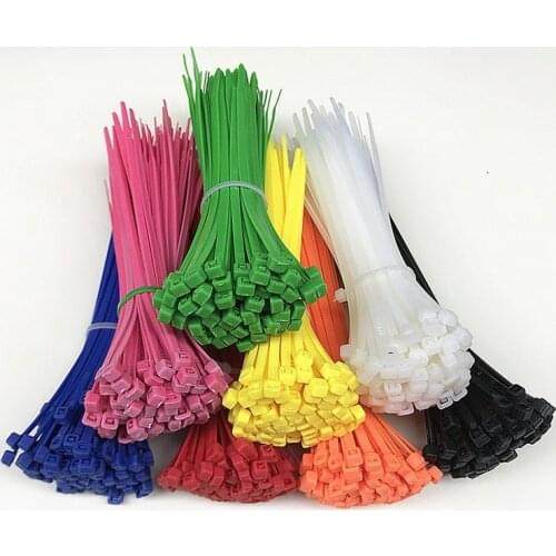 100PCS, self-locking multi-color nylon cable ties cable 5*200mm plastic seal label ties