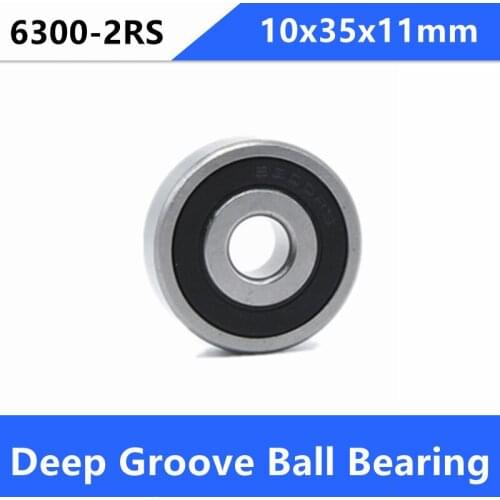 20pcs/lot 6300-2RS rubber sealed deep groove ball bearing 6300 2RS RS 10x35x11mm