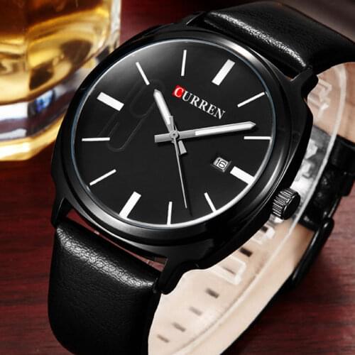2016 New Fashion Curren Brand Watches Men Military Watch Business Watch Man Leather Strap Casual Wristwatches relogio