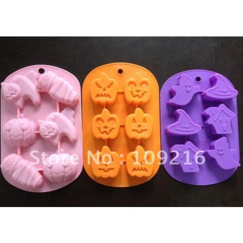 3pcs/set Lovely Mummy and Pumpkin Elves and Elf Cabin Food Grade Silicone Cake/Chocolate/Pudding/Jelly/Ice DIY mold