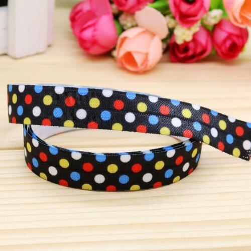 5/8'' Free shipping Fold Elastic FOE dots printed headband headwear hairband diy decoration wholesale OEM H4673