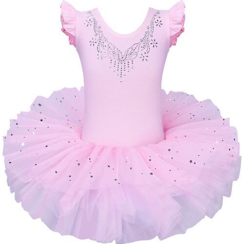 BAOHULU Girls Ballet Tutu Dress Prince Diamond Bow Pattern Gymnastics Leotard for 3-8Y Girls Lovely Fancy Dance Show Party Dress