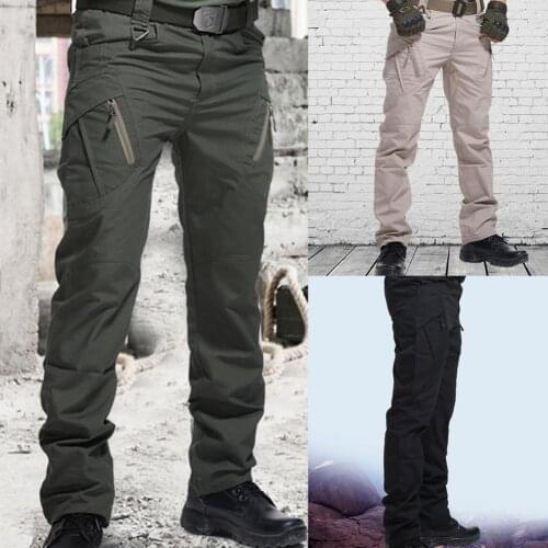 Mens Tactical Pants Multi Pocket Elastic Military Trousers Male Casual Autumn Spring Cargo Pants For Men Slim for Outdoor