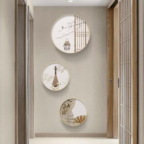 Log Style Living Room Decorative Painting Home Entrance Hallway Hanging Painting New Chinese Style B & B Wall Painting