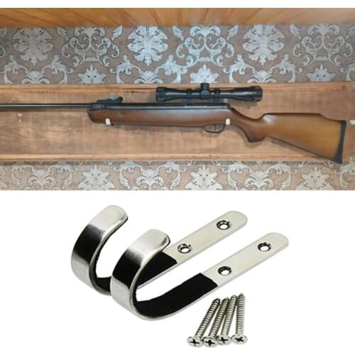 For Shotgun Airgun Airsoft Pistol Rifle Hunting Hook Shooting Stainless Steel Gun Anti-Scratch Wall Mount Storage Rack