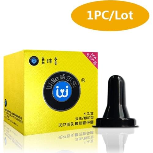 Double Massage Balls Condoms for Men Penis Sleeve Vagina Stimulation Male Condom Erotic Sex Toys for Adults Intimate Goods