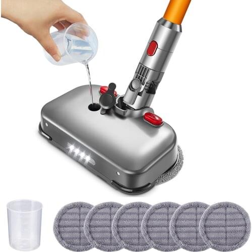 Electric Cleaning Mop Wet Dry Mopping Head for Dyson V10 V8 V7 V11 Cordless Vacuum Cleaner Replacement parts With LED Light