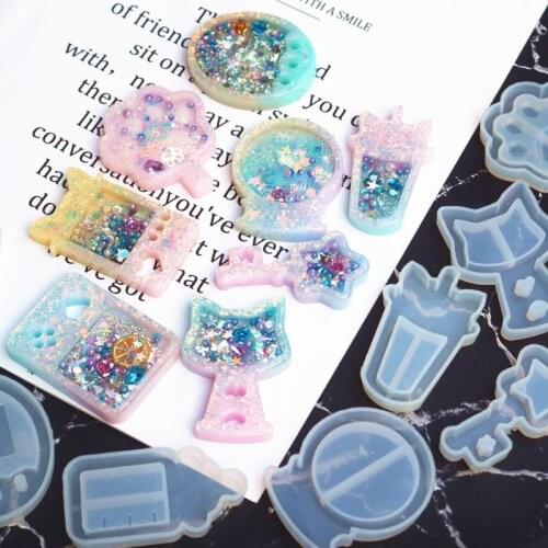 Quicksand Cat Paw Game Console Epoxy Resin Silicone Mold Jewelry Pendant Tools Crystal Mold Soap Making Drop shipping