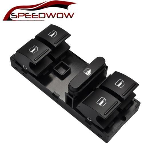 SPEEDWOW Black Electric Power Master Window Switch Button For Jetta MK5 Mk6 Tiguan Passat B6 B7 OEM 1K4959857B VW Golf 5 Golf 6