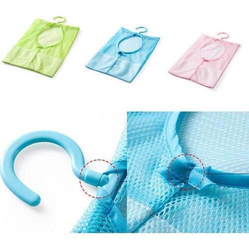 Kitchen Bathroom Hanging Storage Bag Clothespin Mesh Bag Organizer With Hanging Hook 1PCS Bathroom