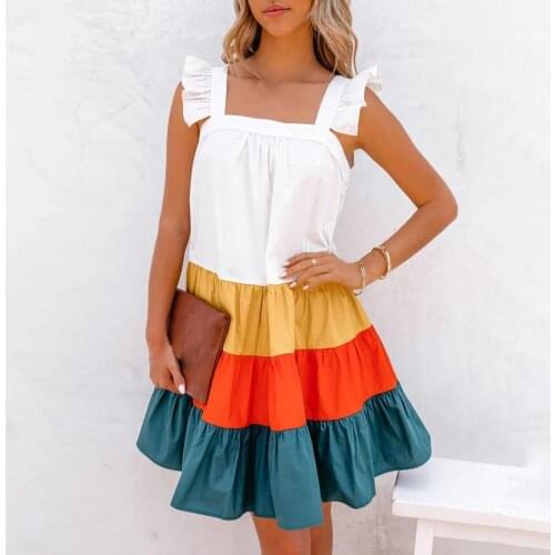 Summer Women OverSize Loose Dress 2021 New Arrival Ladies Casual Short Sleeve Big Ruffles Cupcake Dress Female Beach Dresses