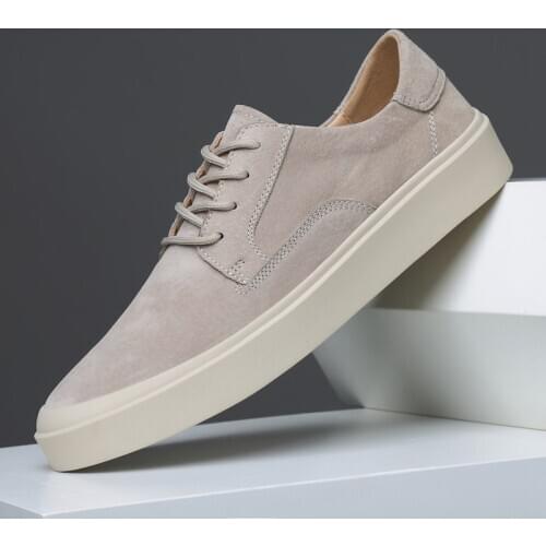 New Autumn Leather Suede Shoes Men Casual Mens Shoes Lace-up Comfortable Youth Fashion Shoes for Man Non-Slip Luxury Sneakers