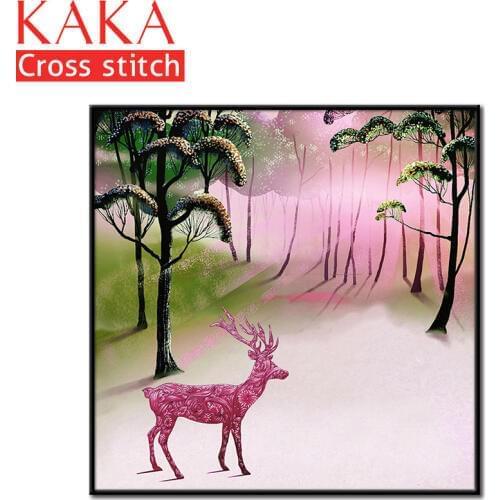 Cross stitch kits,Embroidery needlework sets with printed pattern,11CT-canvas for Home Decor Painting,Animals Full NCKA061