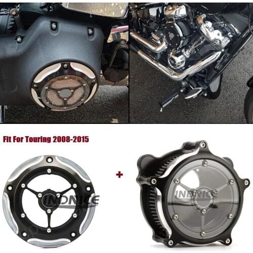 Black see through Air cleaner kits Derby timmer covers fit For harley 2008-2015 Street Glide FLHX 2014-2015 Street Glide Special