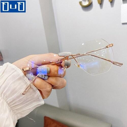Anti-Blue Light Blocking Rimless Glasses Frame Men Women Spectacle Transparent Eyeglasses Optical Frames Adult Computer Goggles