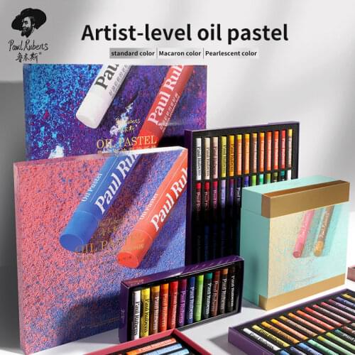 Official Paul Rubens Oil Pastel 12/24/36/48 Color Set Profession Oil Pastel Soft Glitter Macaron Color For Artist Art Supplies