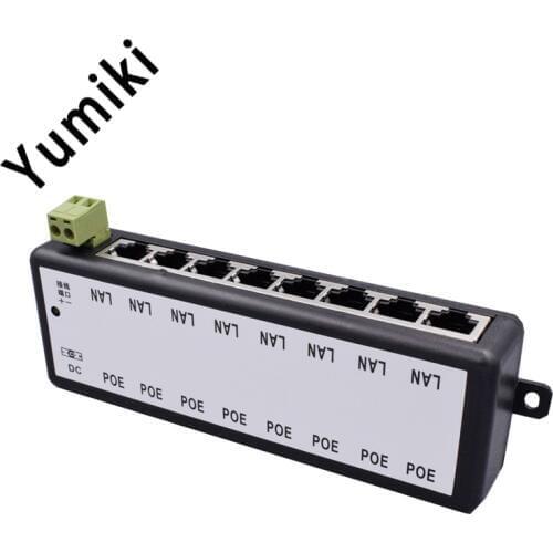 Yumiki 8CH Channel CCTV POE Injector For Surveillance IP Cameras Power over Ethernet Adapter with Shell CCTV Camera Accessory
