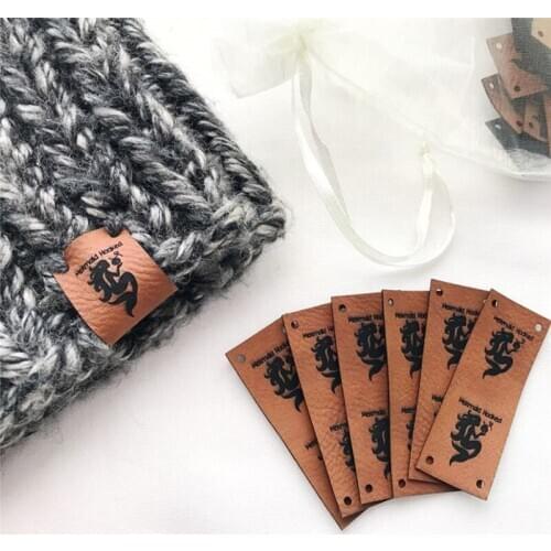 Custom Labels , Leather labels for knitted and crocheted items ,Knitting Clothing Labels,Product Tags