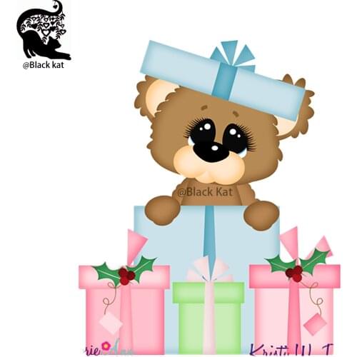 Christmas Presents Bear Cutting Dies Lovely Birthday Animals Pet Doll Stencil For DIY Scrapbooking Card Craft
