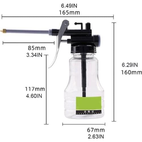 High Pressure Hand Pump Oiler Can Professional Squirt Squeeze Trigger Transparent Grease Gun 250ML Capacity