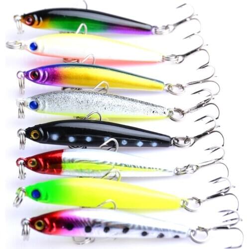 Fishing Crankbait Lure Bait Hook minnow 5CM 3.6G Crankbait hard plastic lures Bait 10# hooks Small minnow boat 80pcs