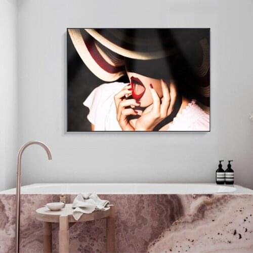 SELFLESSLY Woman With Hat Cap Posters And Prints Wall Art Pictures For Living Room Modern Home Decor Canvas Painting NO FRAME