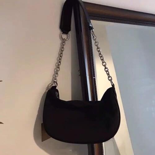 Baguette Bag Chain Commuter Armpit Shoulder Bag Minimalist Cold Retro Style Female