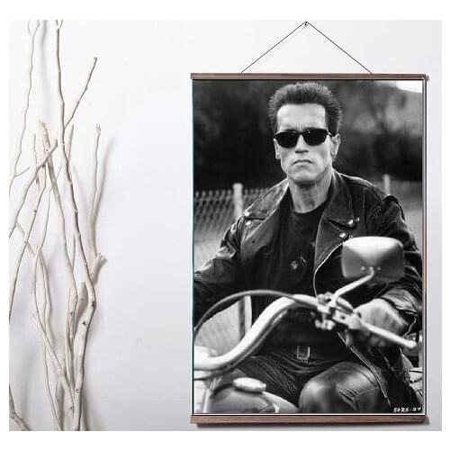 Terminator T-800 Arnold Schwarzenegger Art Canvas print poster painting with solid wood