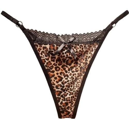 Sexy Thong High Quality Women Underpant Low Rise Panties Top Leopard Lace Womens Panties Fashion G-string Lingerie For Women