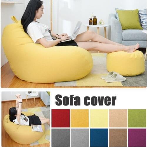Cozy Sofas Cover puff Gigante Chairs Without Filler Linen Cloth Lounger Seat Bean Bag Pouf Couch Tatami Pouf Salon Puff Asiento