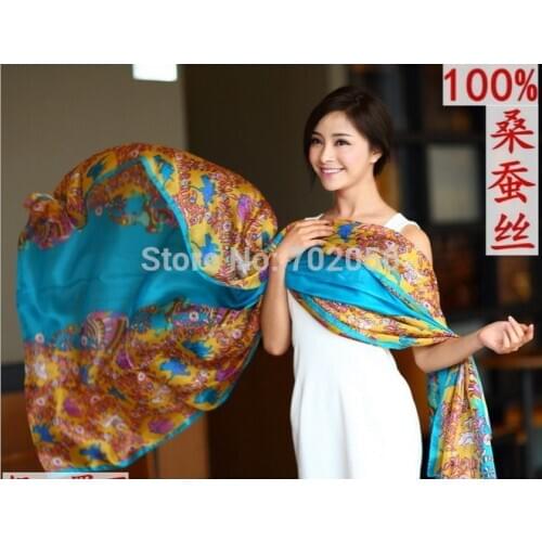 Gorgeous new arrival 100% silk scarf wrap shawl wholesale Retails womens 18 colors MIXED 10 pcs/lot 180*110cm #3778