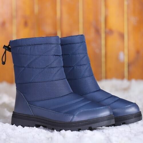 Snow boots Men Hiking Shoes waterproof winter boots With Fur winter shoes Non-slip Outdoor men boots platform thick plush warm