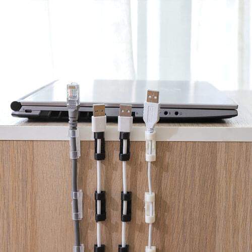 16PCS Cable Organizer Clips Cable Management Desktop & Workstation Wire Manager Cord Holder USB Charging Data Line Winder U3