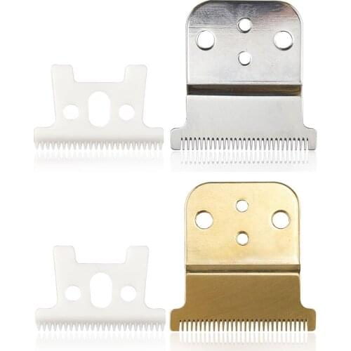 2 Pcs/Set Replacement Hair Clipper Blades Stainless Steel Barber Hairdressing Cutting Trimmer Blade with Screws Clipper Blade