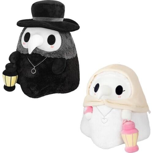 2pcs Luminous Couple cartoon animal Plague Doctor Beak stuffed Plush toy Halloween Beak Doctor Party prom Props plush toy gifts