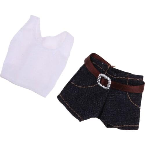 2 Pieces Doll Clothes Tops And Shorts for 11 Inch Doll Clothes Doll Set
