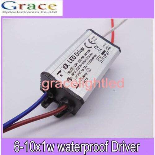 2Pcs Waterproof 10W AC85-277V LED Driver 6-10x1W 300mA DC18-34V LED PowerSupply ConstantCurrent For Ceiling Lamp Free Shipping