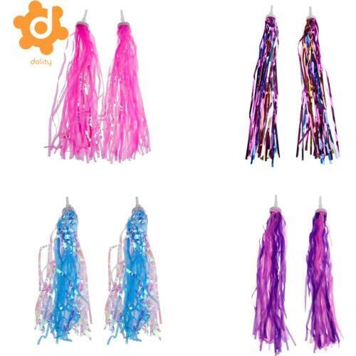 4 Pair (8Pcs) Boys Girls Bicycle Tricycle Scooter Handlebar Streamers Tassels Kids Bike Accessories Grip Decoration