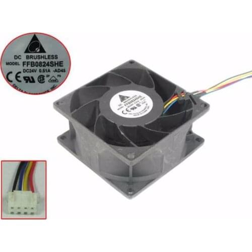 Delta Electronics FFB0824SHE -AD45 DC 24V 0.51A 80x80x38mm 4-wire Server Cooling Fan