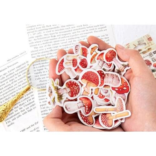 45Pcs/box Lovely Mushroom Collection Mini Sticker stickers Wedding Decoration Memo Box Gifts for Kidsaii Diary Label Sticker