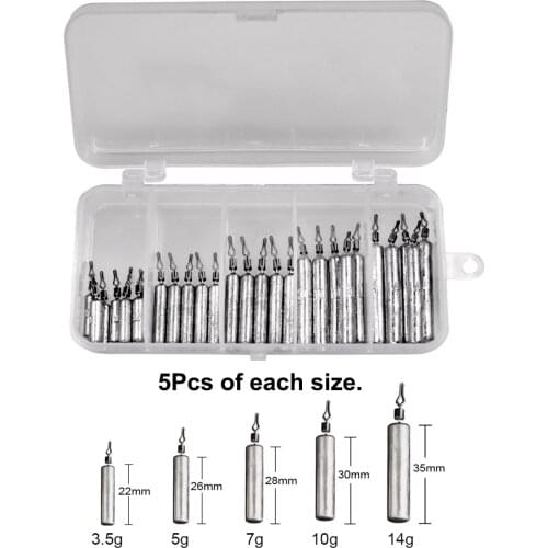 25Pcs/Box Bar/Tear Drop Shot Fishing Sinker 3.5g 5g 7g 10g 14g Bullet Weight Carp Bass Fishing Accessories Pesca Tackle 2021