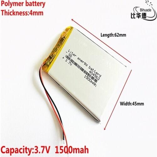 Good Qulity Liter energy battery 3.7V,1500mAH 404562 Polymer lithium ion / Li-ion battery for tablet pc BANK,GPS,mp3,mp4