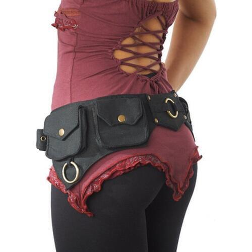 Medieval renaissance adult Viking Knight pirate cosplay leather vintage pocket belt clothing bag