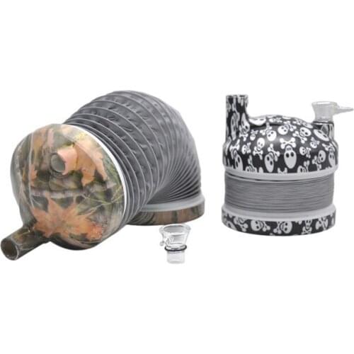 Skulls and maple leaves printing Creative Portable folding water Plastic water pipe Portable Creative Smoking Pipe