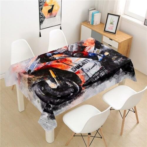 Cool Motorcycle Tablecloth polyester Hotel Picnic Table Rectangular Table Covers Home Dining Tea Table Decoration
