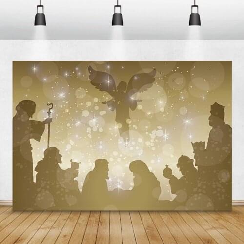 Laeacco Jesus Birth Backdrops For Photography Nativity Scene Baby Newborn Party Poster Photocall Photographic Background